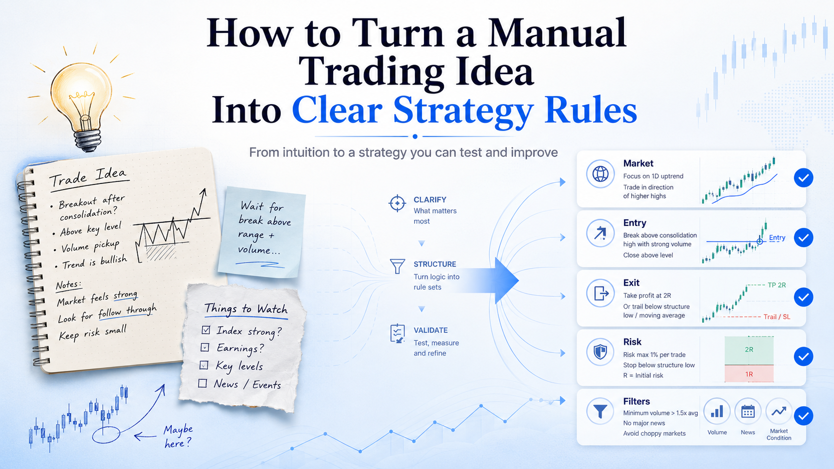 How to Turn a Manual Trading Idea Into Clear Strategy Rules