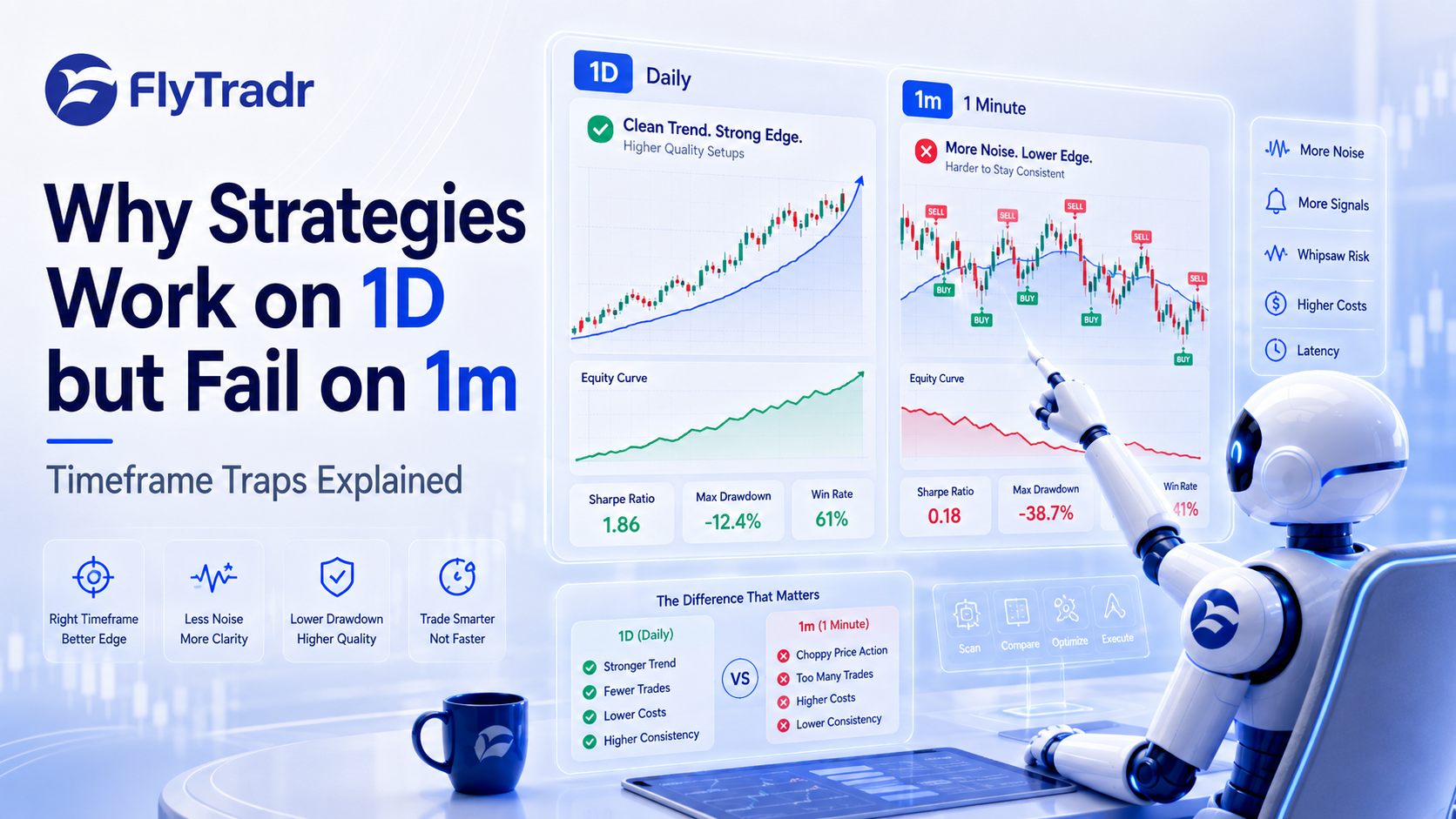 Why Strategies Work on 1D but Fail on 1m: Timeframe Traps Explained